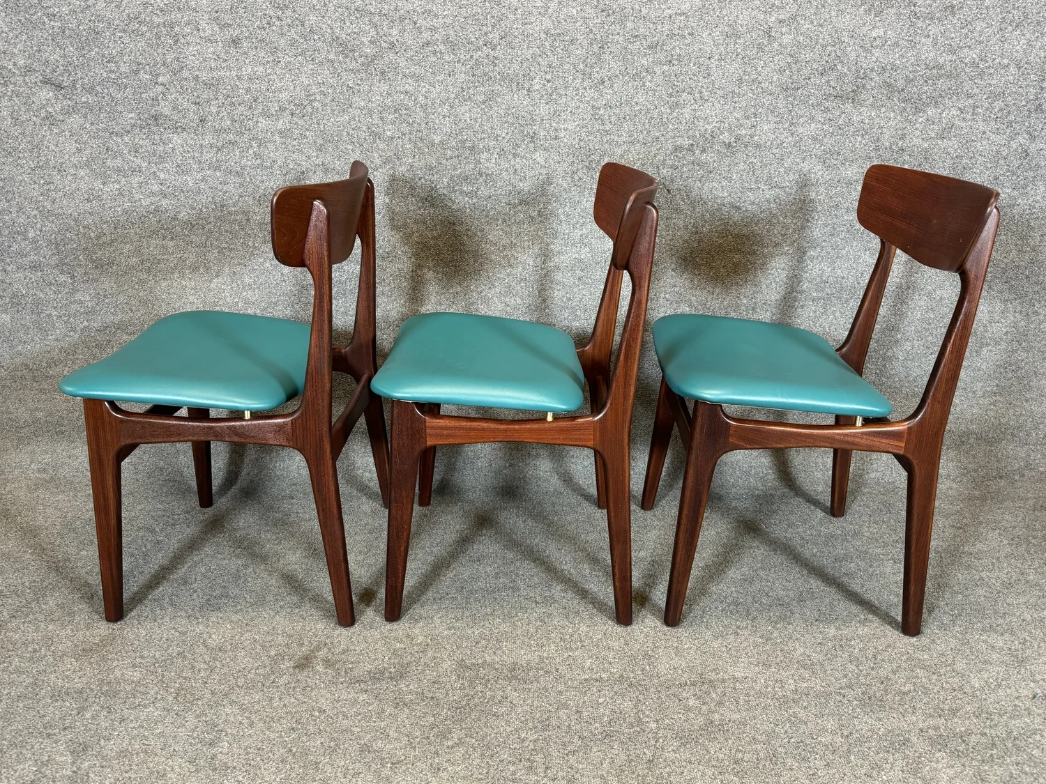 6 Vintage Danish Mid Century Modern Teak Dining Chairs by